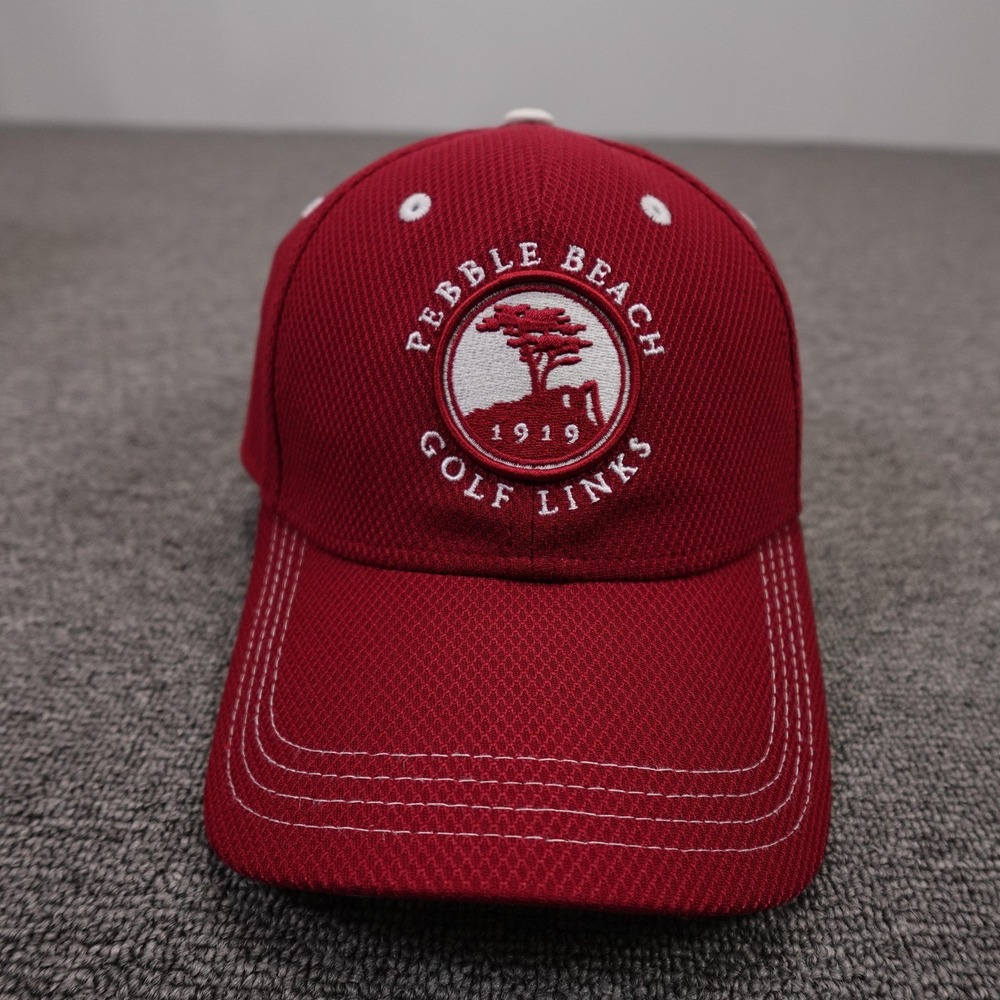Pebble Beach Golf Links Hat Cap Strap Back Mens One Size Red Golf New Era